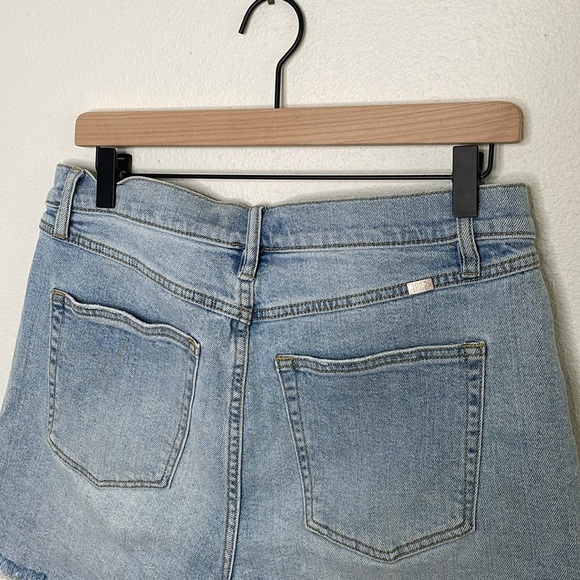 1822 Denim Dad Distressed High Waist Denim Cutoff Shorts - Picture 6 of 9